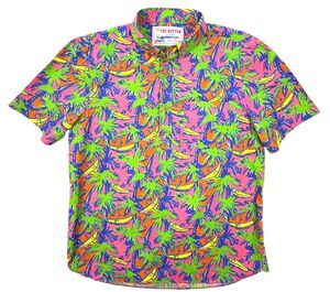 Chubbies The Nutter Tropical Banana Palm Hawaiian Shirt Mens M Bright Island
